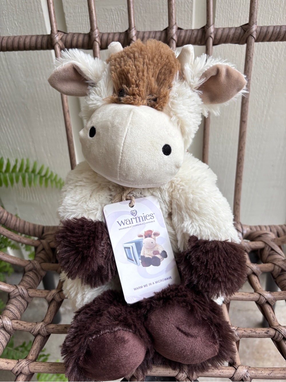 Warmies Plush Cow Heat Pack - Cream & Brown